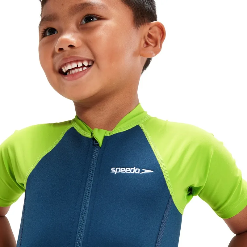 Speedo Toddler Boys LTS Essential Wetsuit Harmony Blue/Green Lizard-4